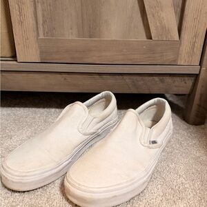Vans Unisex White Slip-On Sneakers